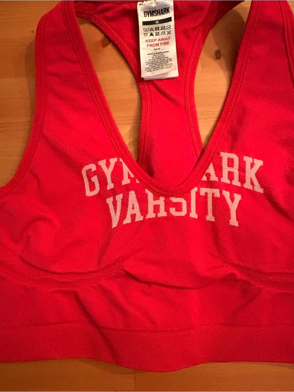 Gymshark Red Varsity Racerback Sports Bra - Picture 4 of 9